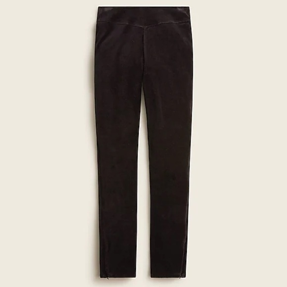 J crew Italian stretch black velvet leggings - Picture 1 of 6